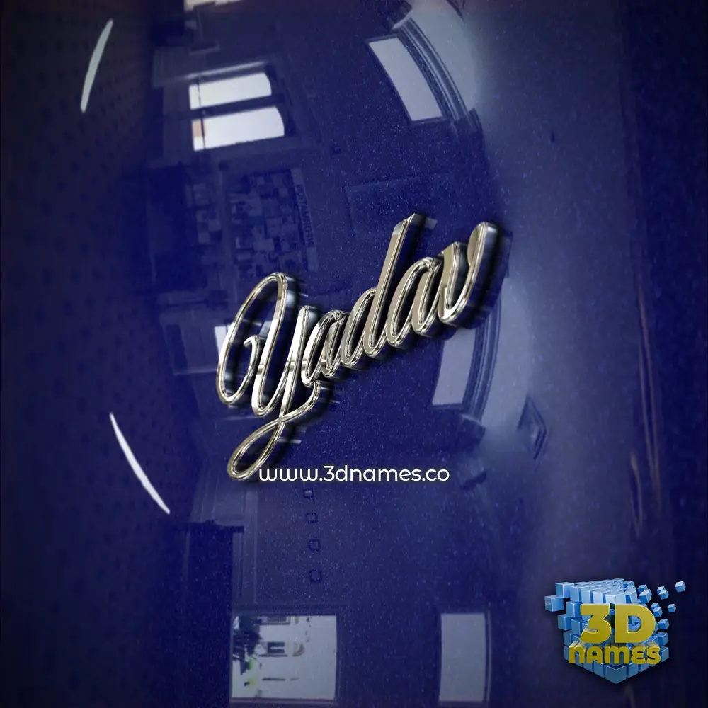 yadav in Metalic Blue style - 3D name wallpaper