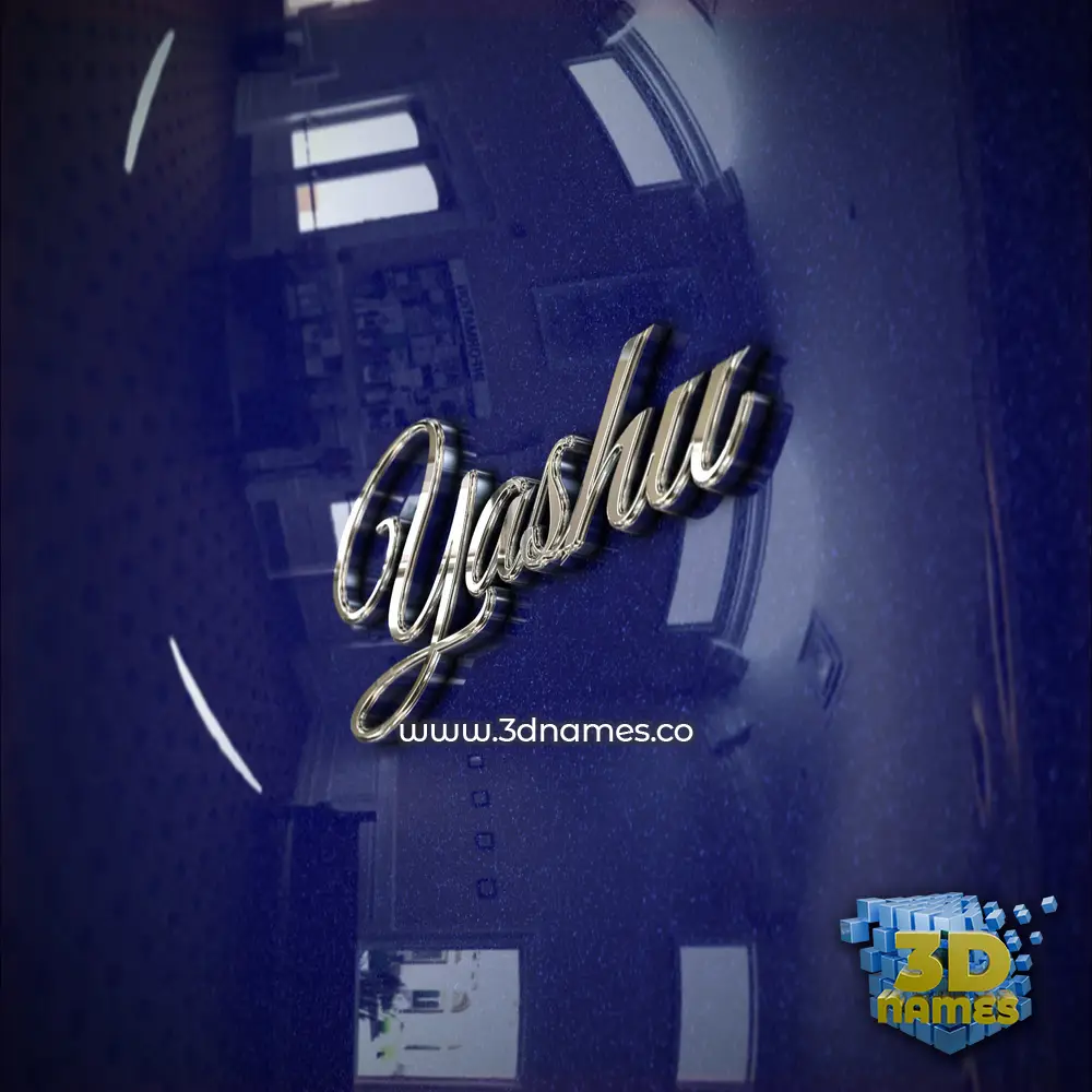 yashu in Metalic Blue style - 3D name wallpaper