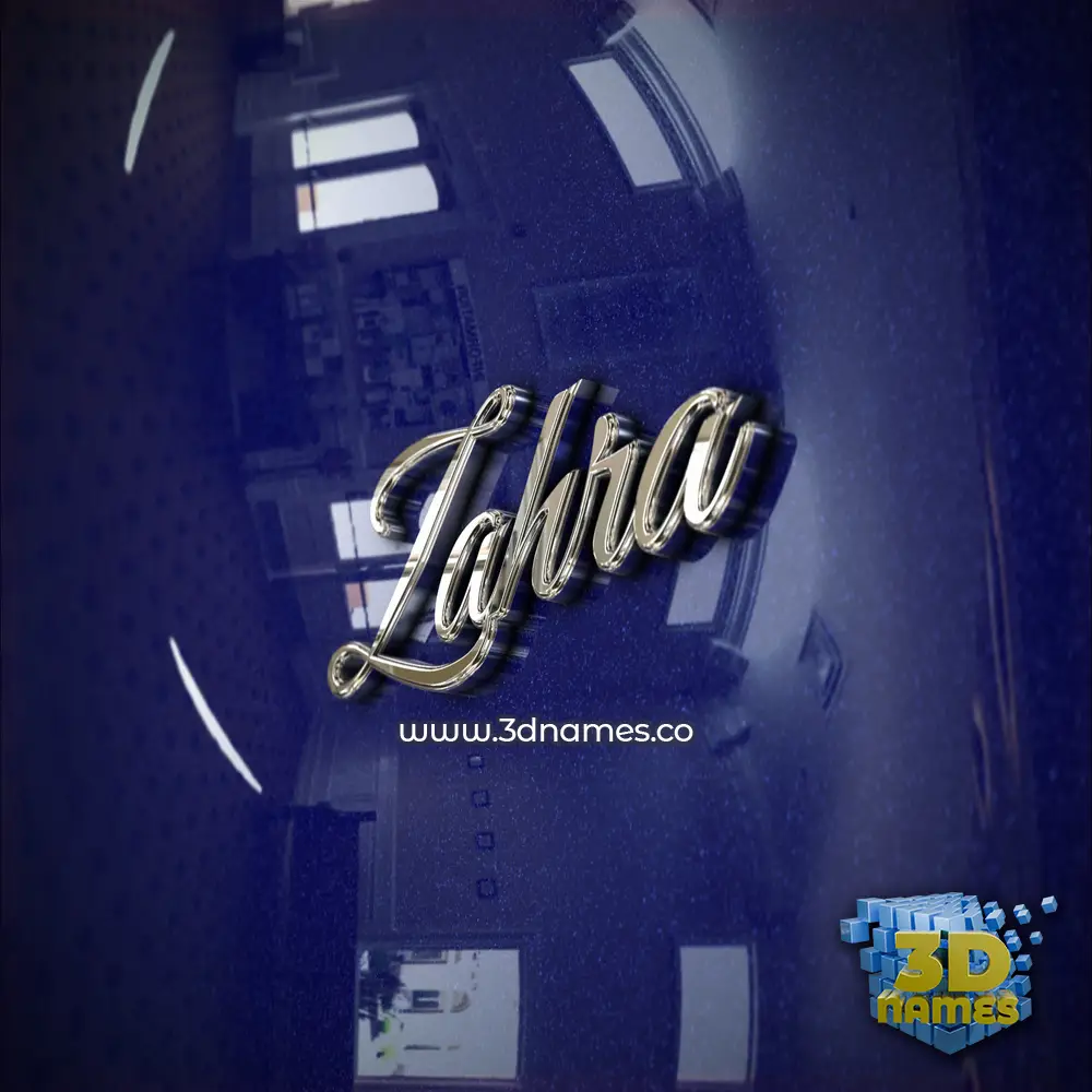 zahra in Metalic Blue style - 3D name wallpaper
