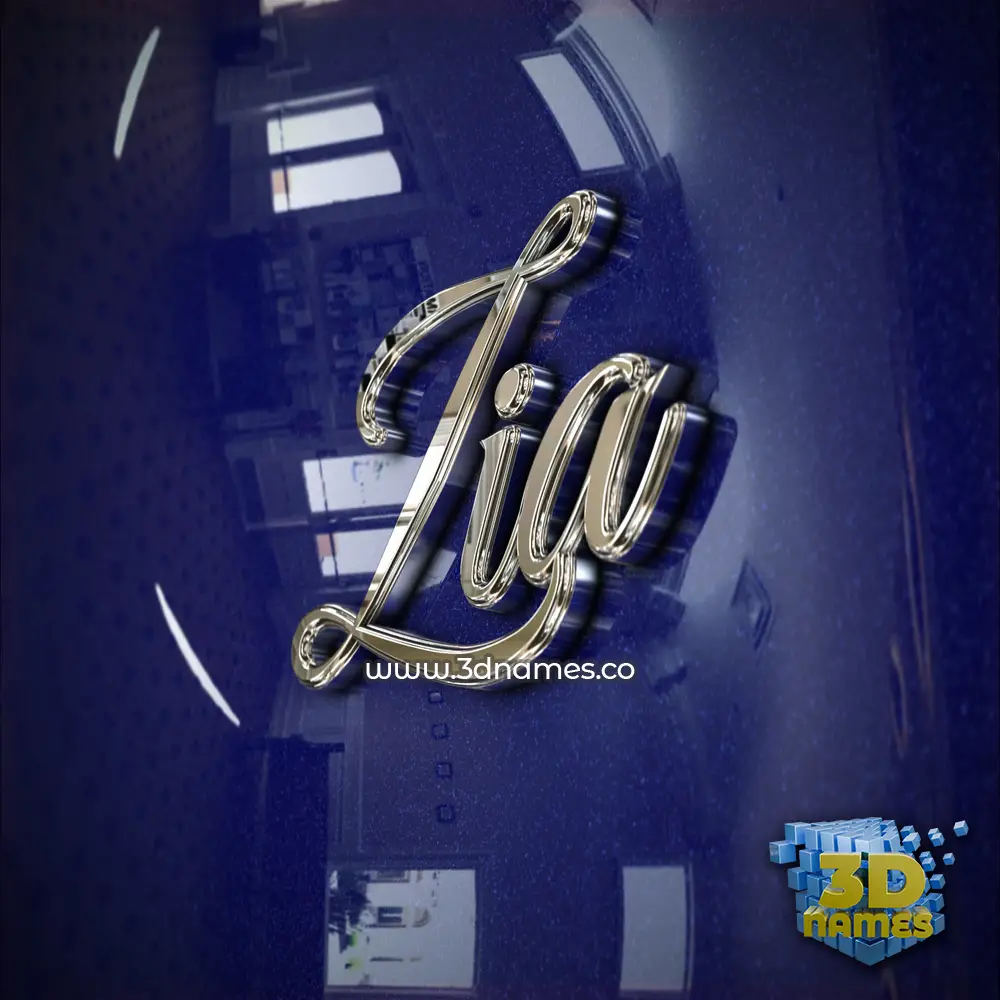 zia in Metalic Blue style - 3D name wallpaper