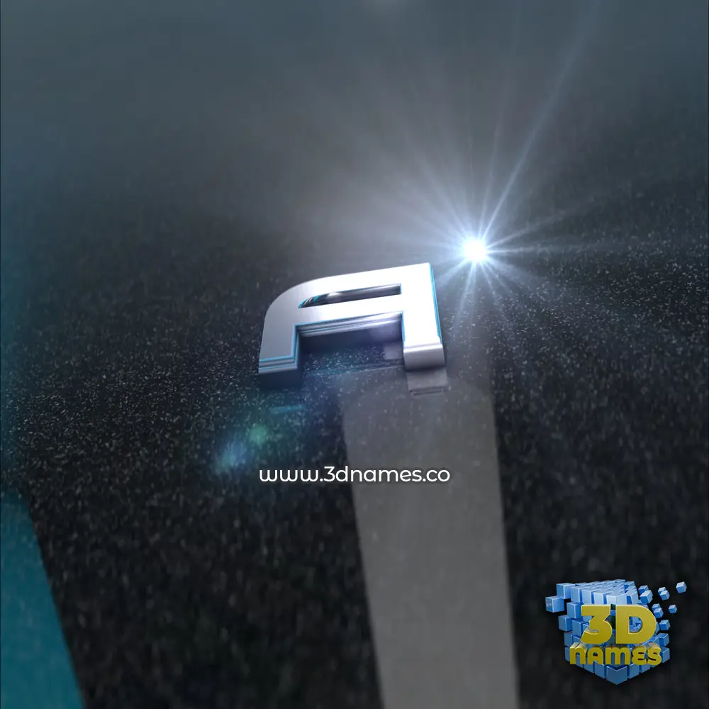 a in Black Metalic style - 3D name wallpaper