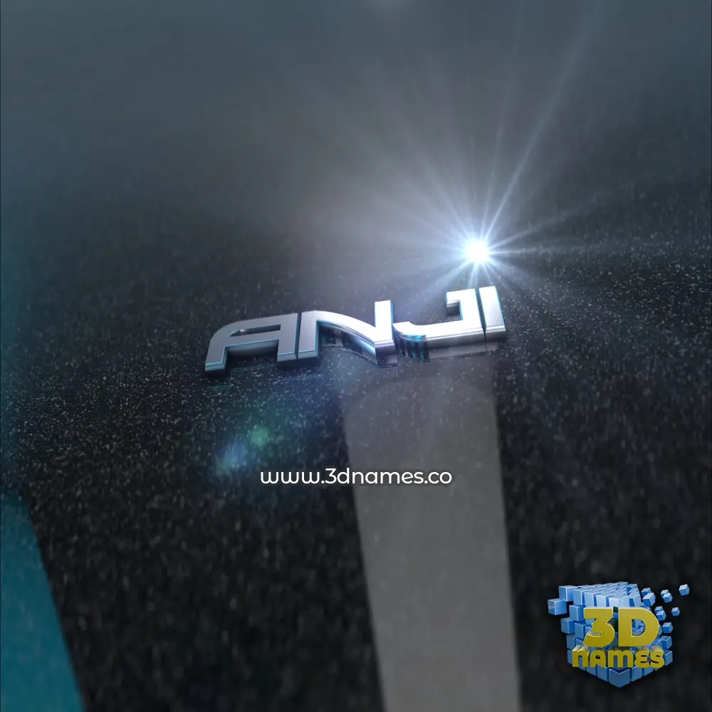 anji in Black Metalic style - 3D name wallpaper