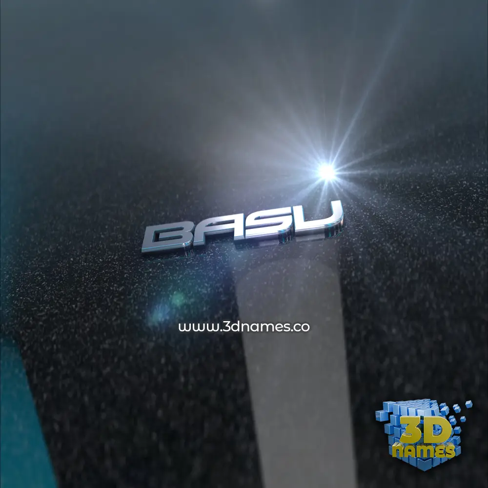 basu in Black Metalic style - 3D name wallpaper