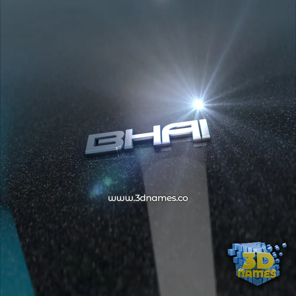 bhai in Black Metalic style - 3D name wallpaper