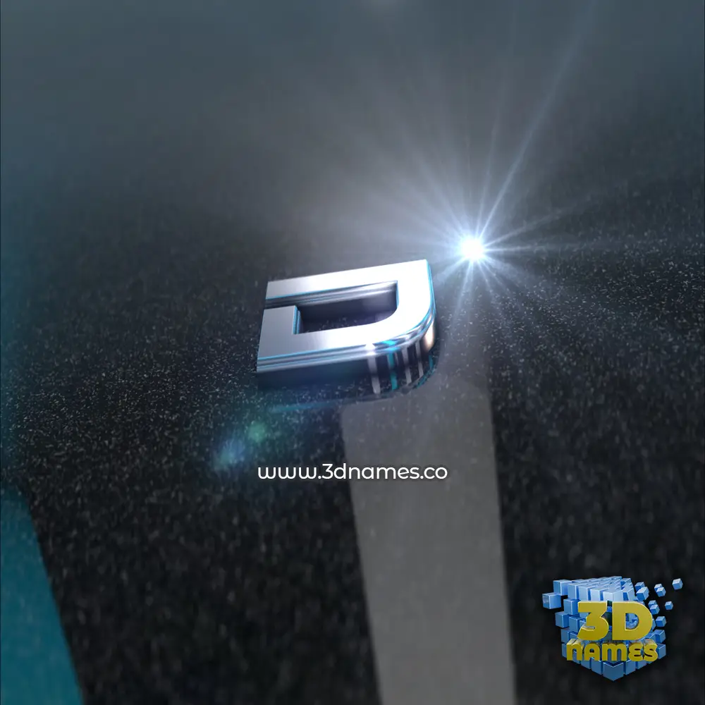 d in Black Metalic style - 3D name wallpaper