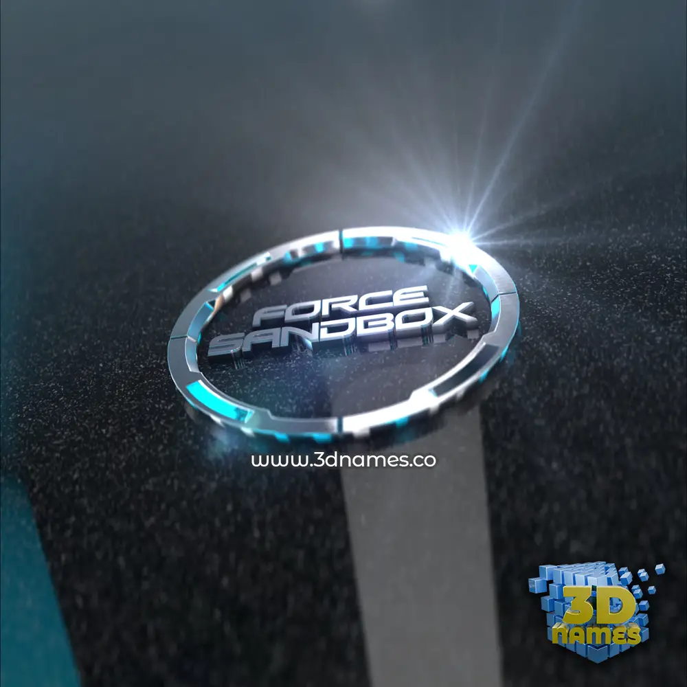 force sandbox in Black Metalic style - 3D name wallpaper