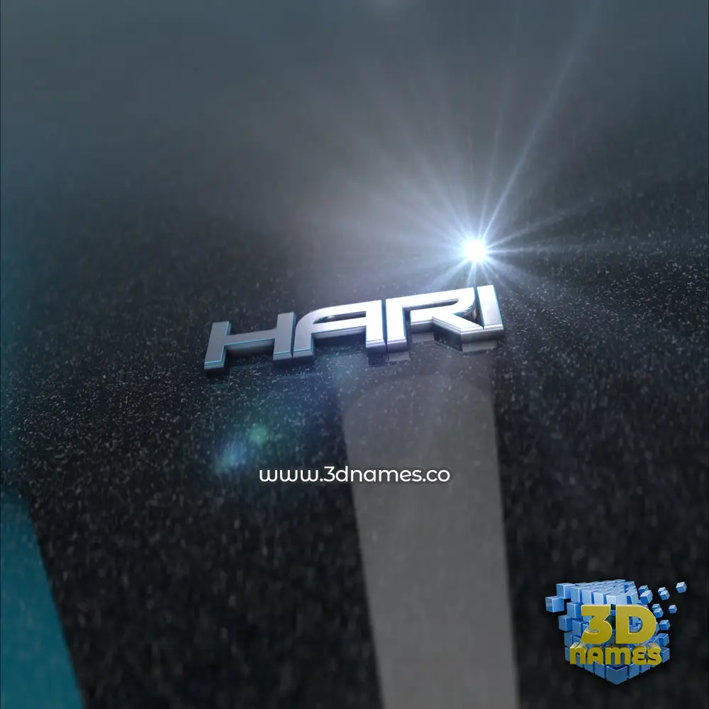 hari in Black Metalic style - 3D name wallpaper