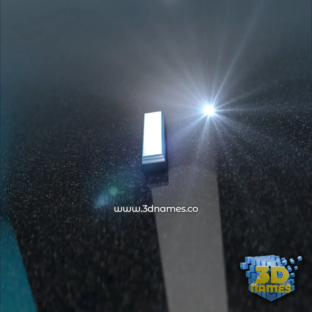i in Black Metalic style - 3D name wallpaper