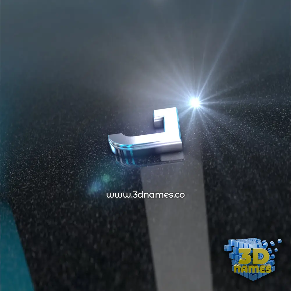 j in Black Metalic style - 3D name wallpaper
