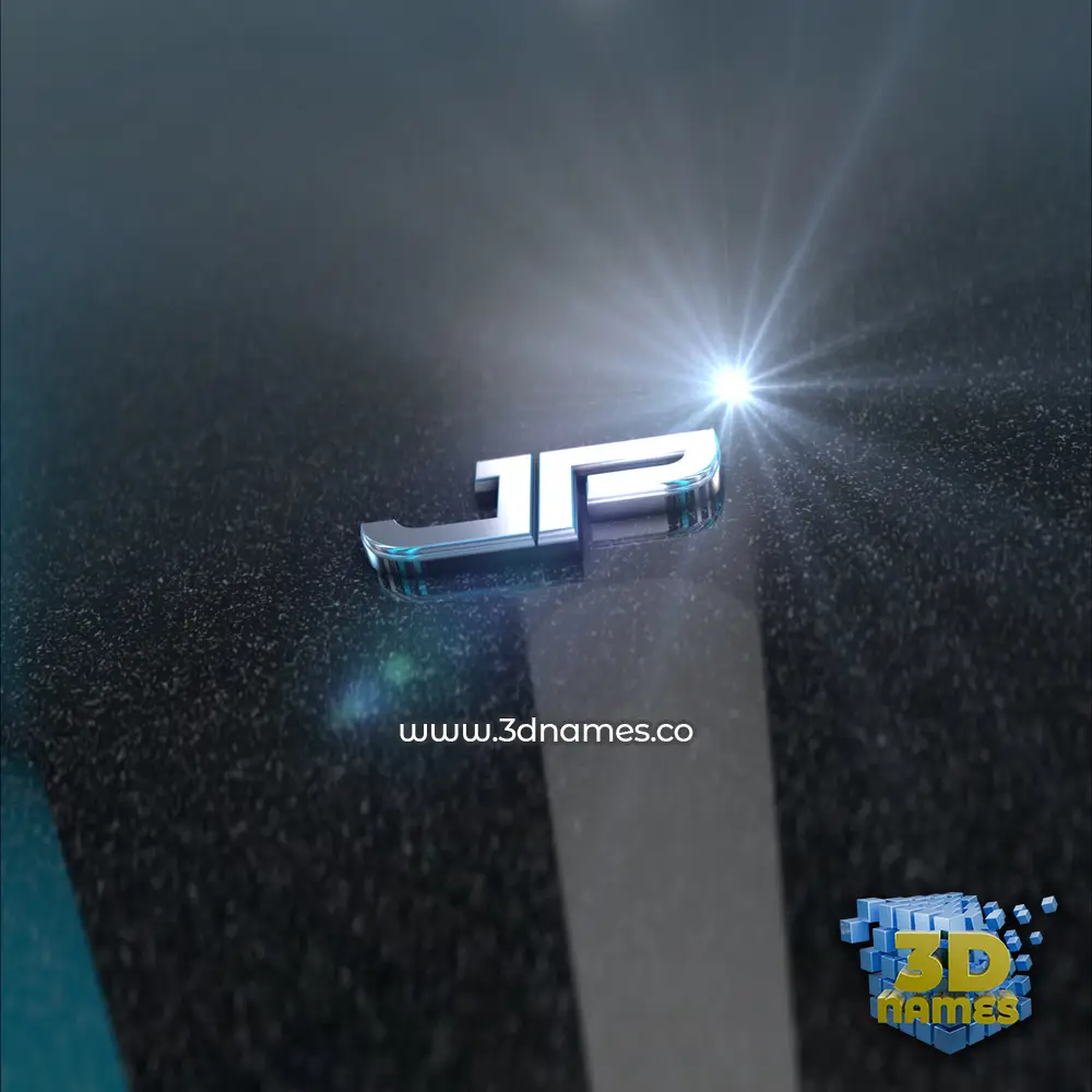 jp in Black Metalic style - 3D name wallpaper