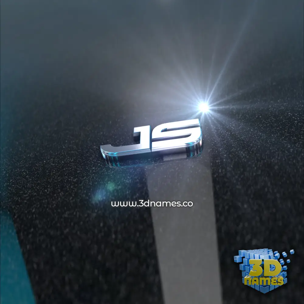 js in Black Metalic style - 3D name wallpaper