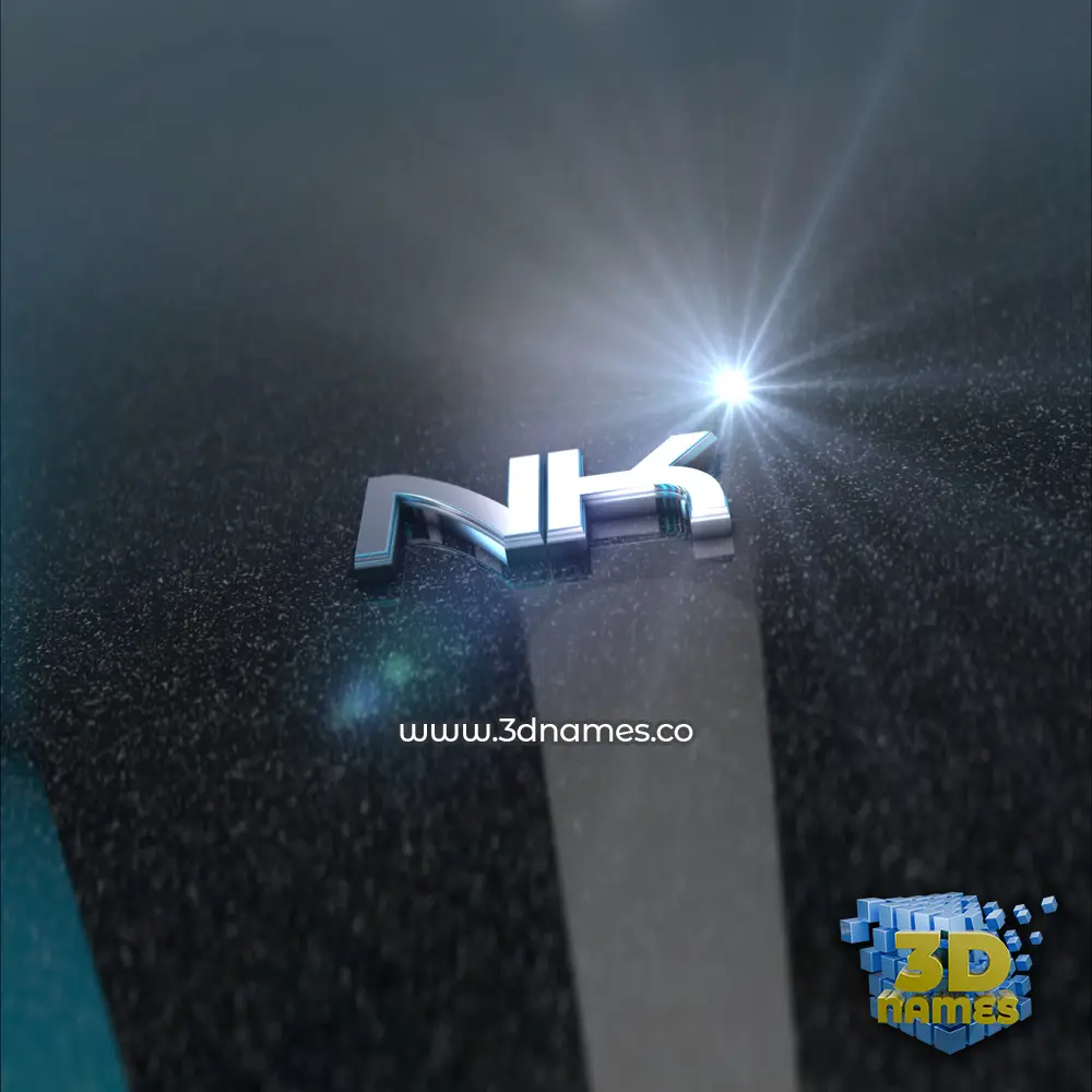 nk in Black Metalic style - 3D name wallpaper