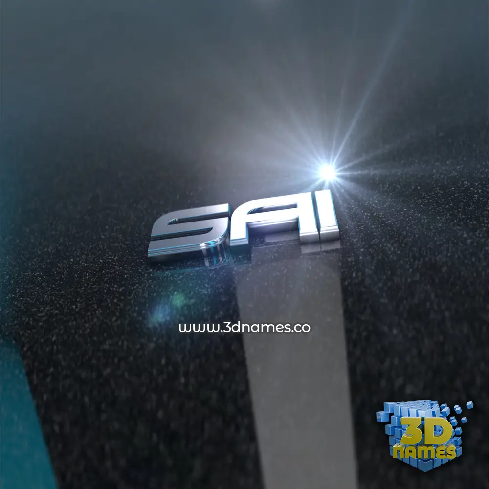 sai in Black Metalic style - 3D name wallpaper