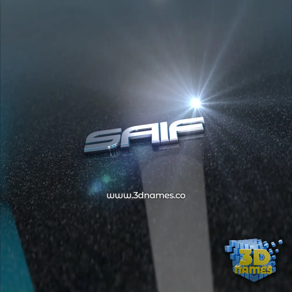 saif in Black Metalic style - 3D name wallpaper