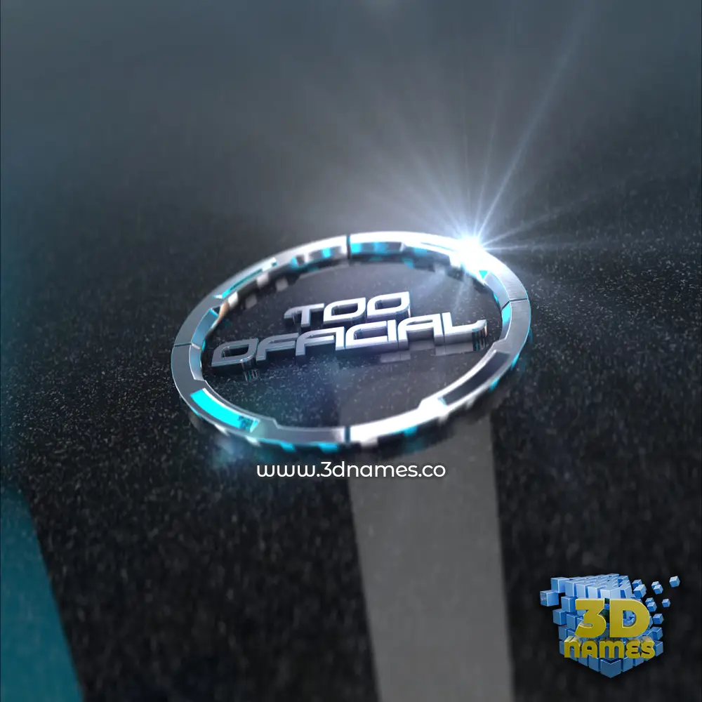 too official in Black Metalic style - 3D name wallpaper