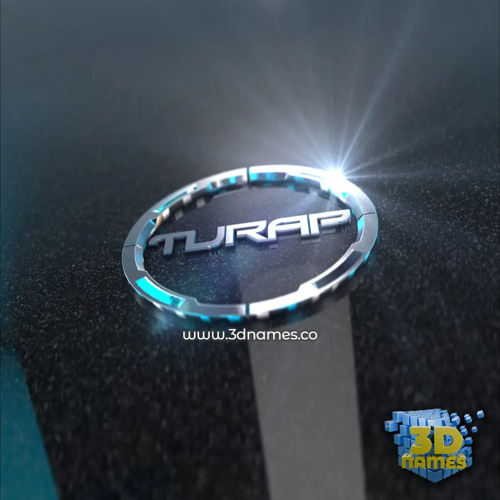 turap in Black Metalic style - 3D name wallpaper