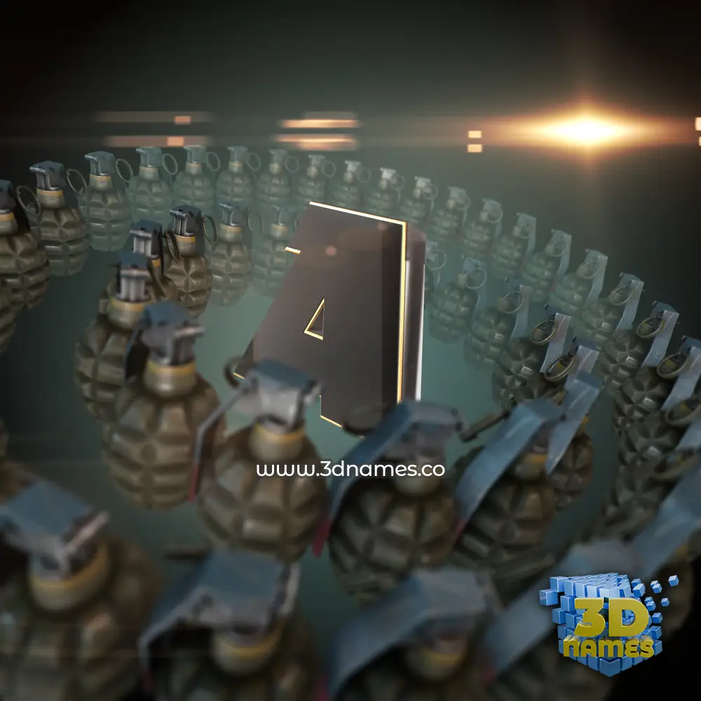 a in Grenades style - 3D name wallpaper