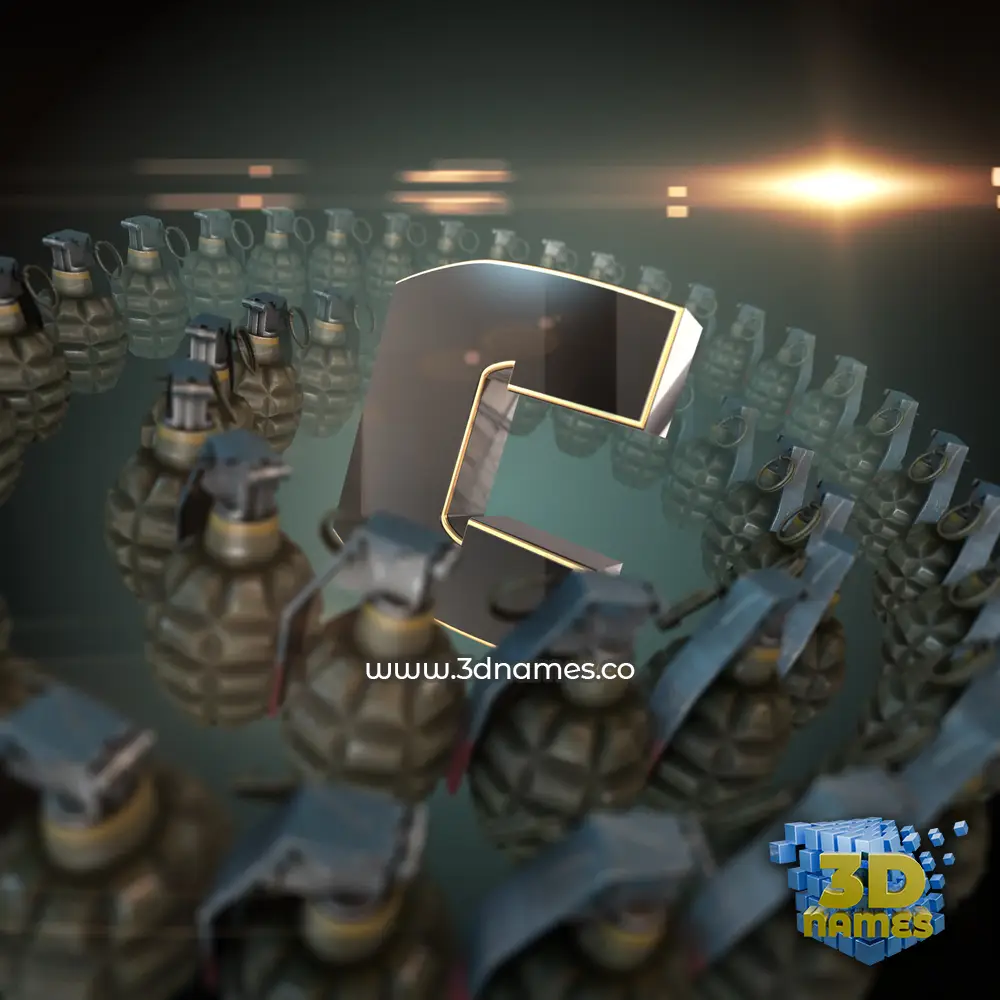 c in Grenades style - 3D name wallpaper