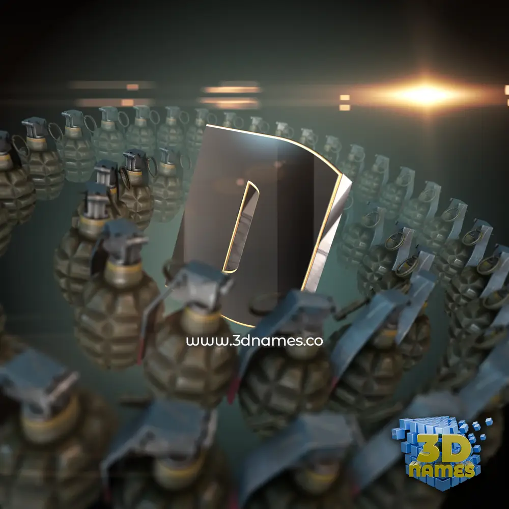d in Grenades style - 3D name wallpaper