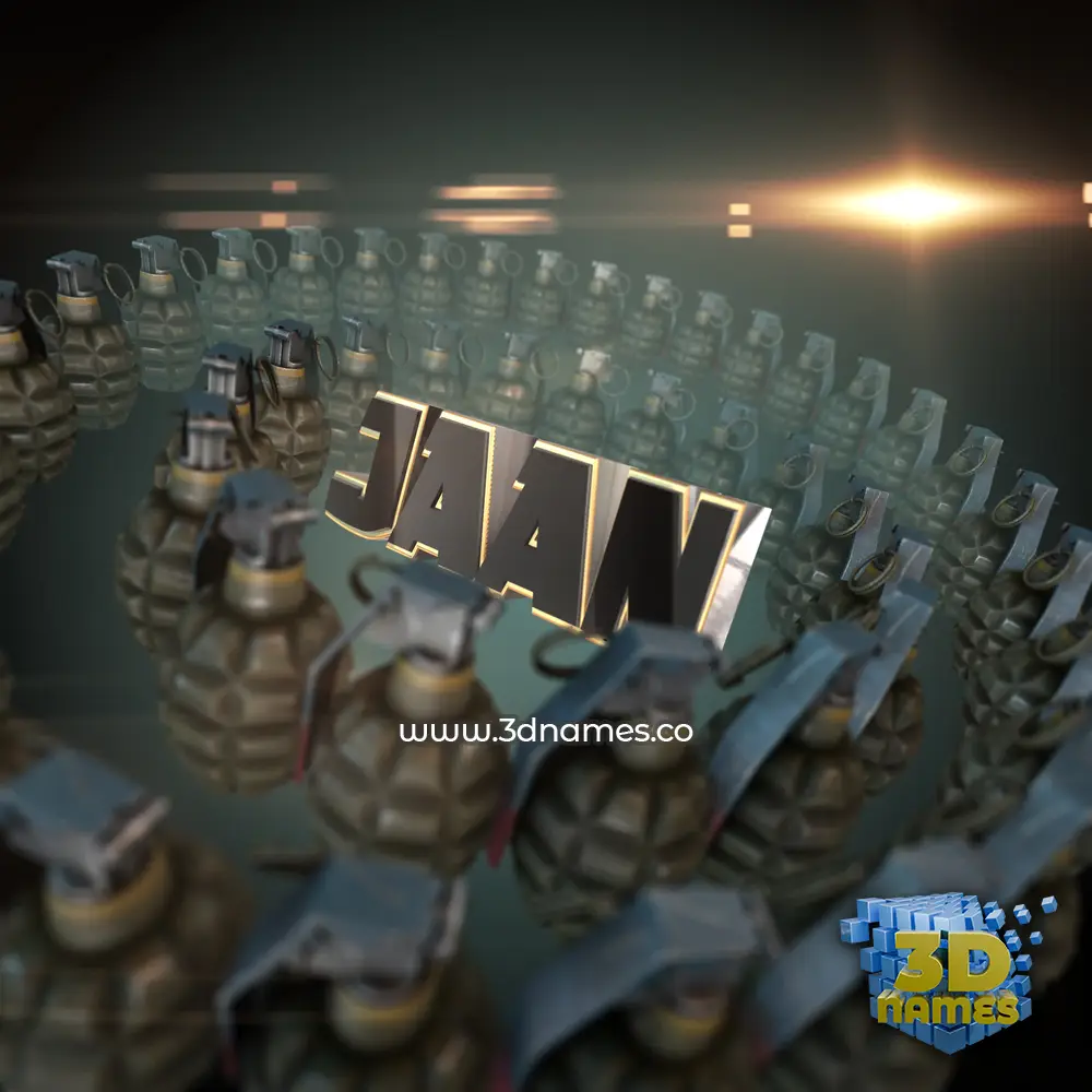 jaan in Grenades style - 3D name wallpaper
