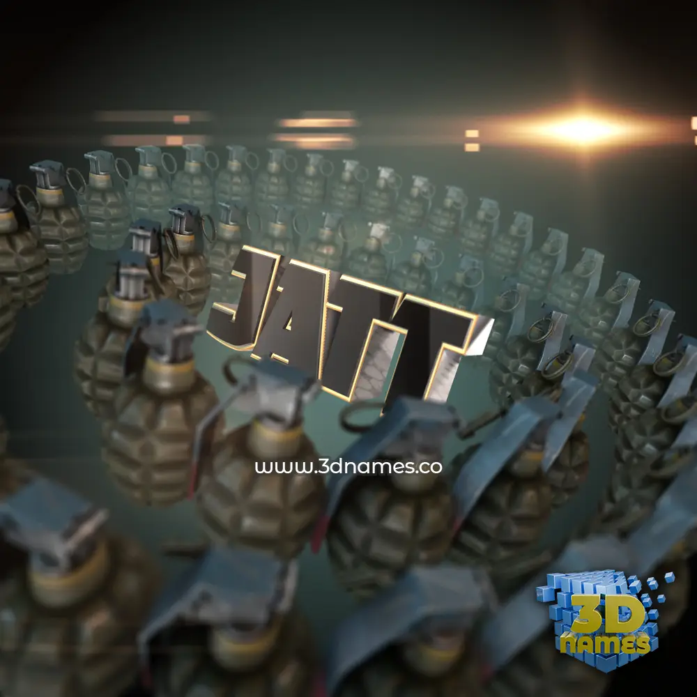jatt in Grenades style - 3D name wallpaper
