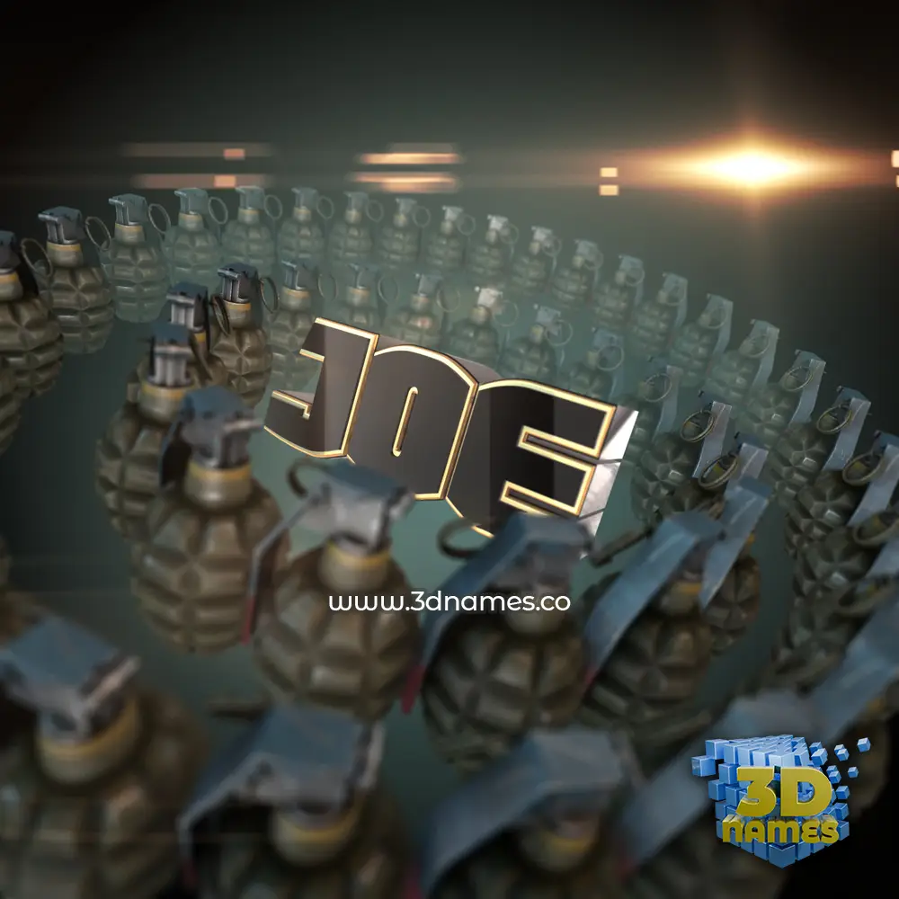 joe in Grenades style - 3D name wallpaper