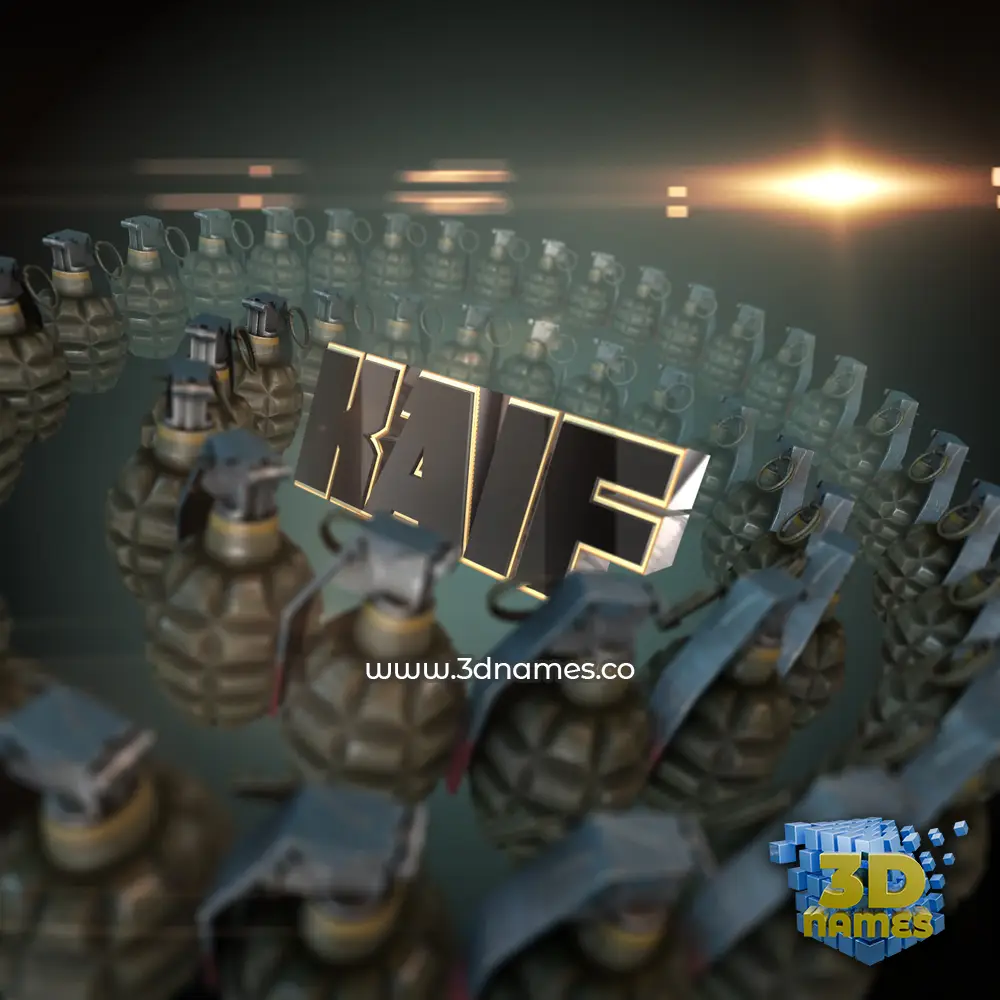 kaif in Grenades style - 3D name wallpaper