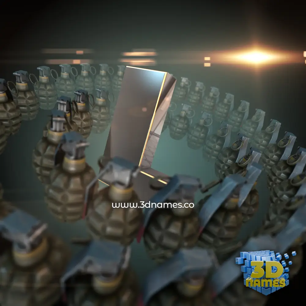 l in Grenades style - 3D name wallpaper