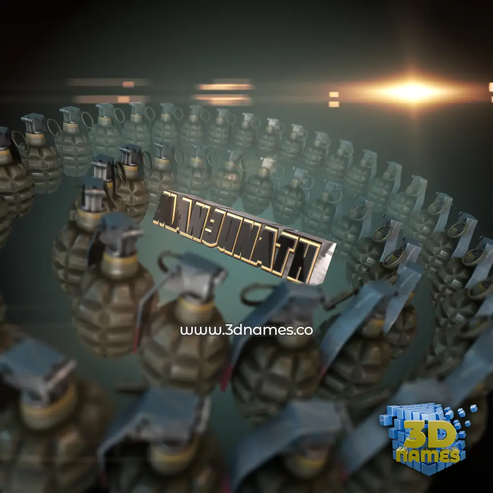 manjunath in Grenades style - 3D name wallpaper