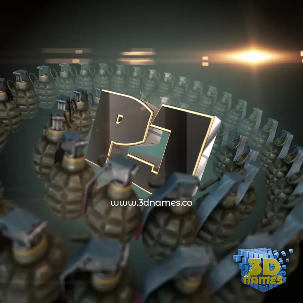 pj in Grenades style - 3D name wallpaper