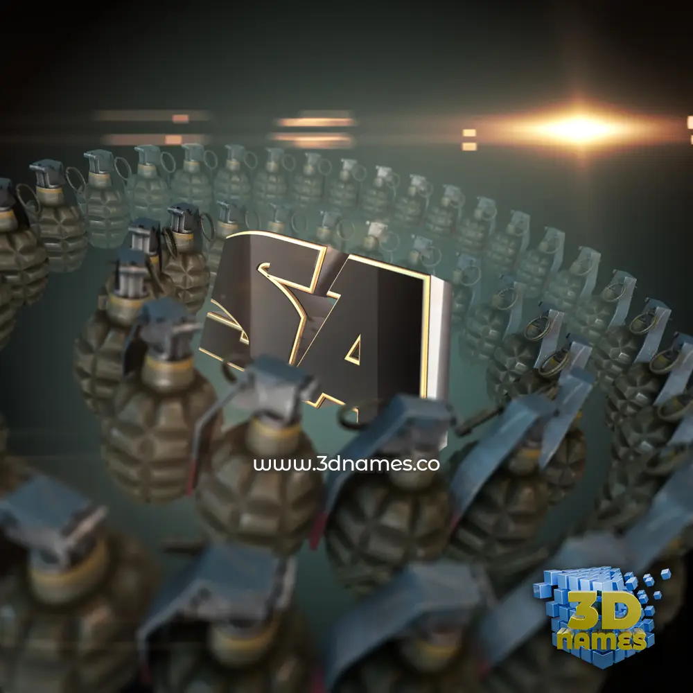 sa in Grenades style - 3D name wallpaper