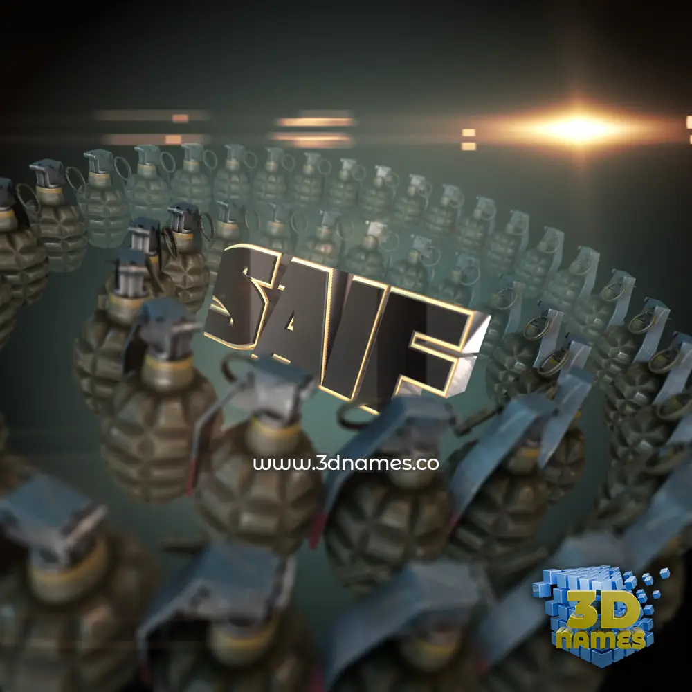 saif in Grenades style - 3D name wallpaper