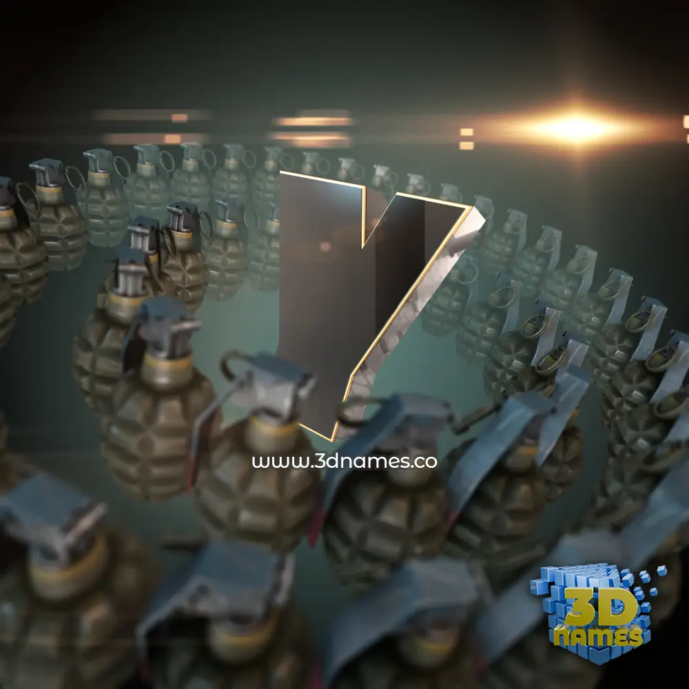 y in Grenades style - 3D name wallpaper
