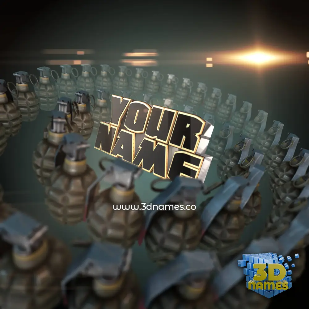your name in Grenades style - 3D name wallpaper