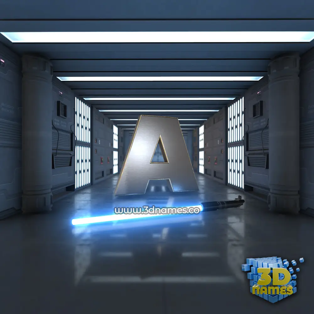 a in Light Saber style - 3D name wallpaper