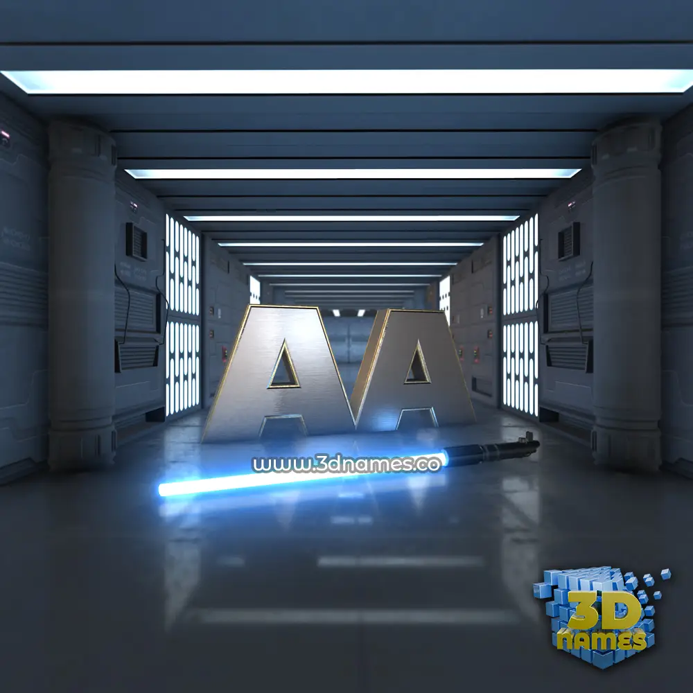 aa in Light Saber style - 3D name wallpaper