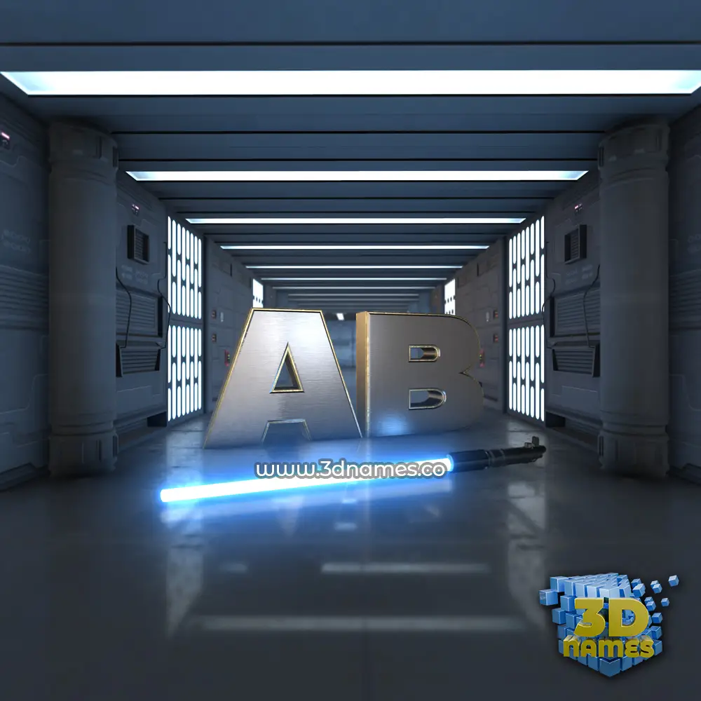 ab in Light Saber style - 3D name wallpaper