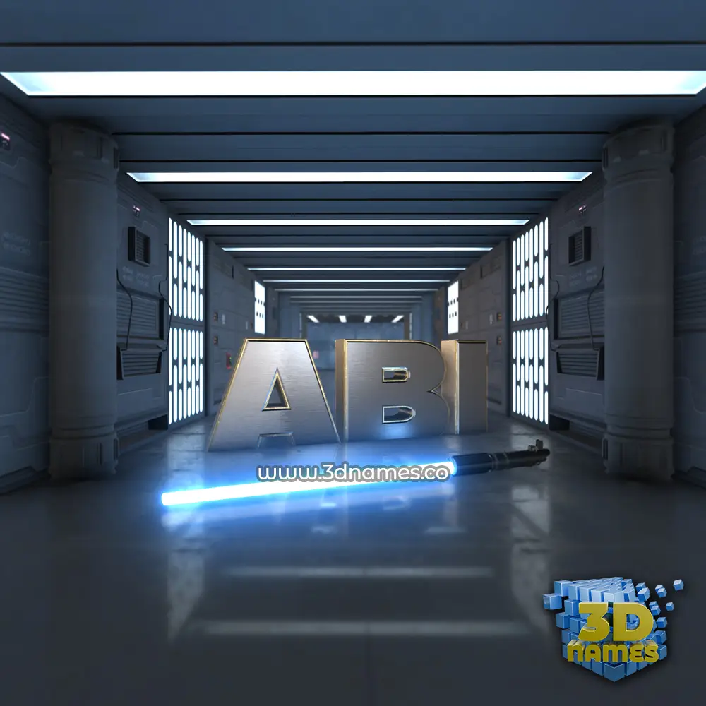 abi in Light Saber style - 3D name wallpaper
