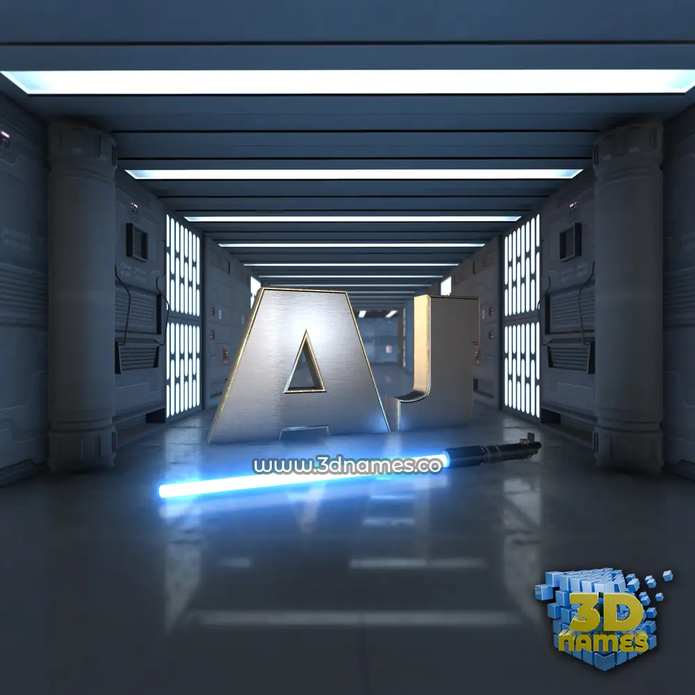 aj in Light Saber style - 3D name wallpaper