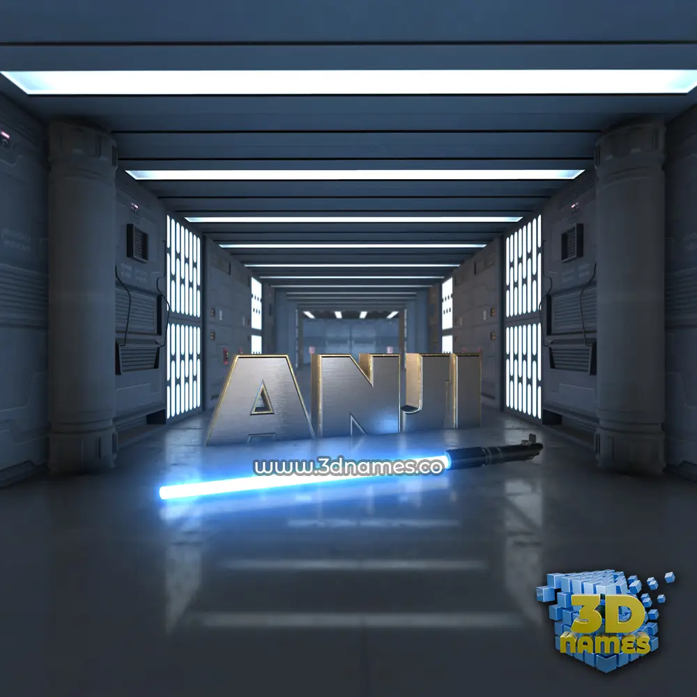anji in Light Saber style - 3D name wallpaper