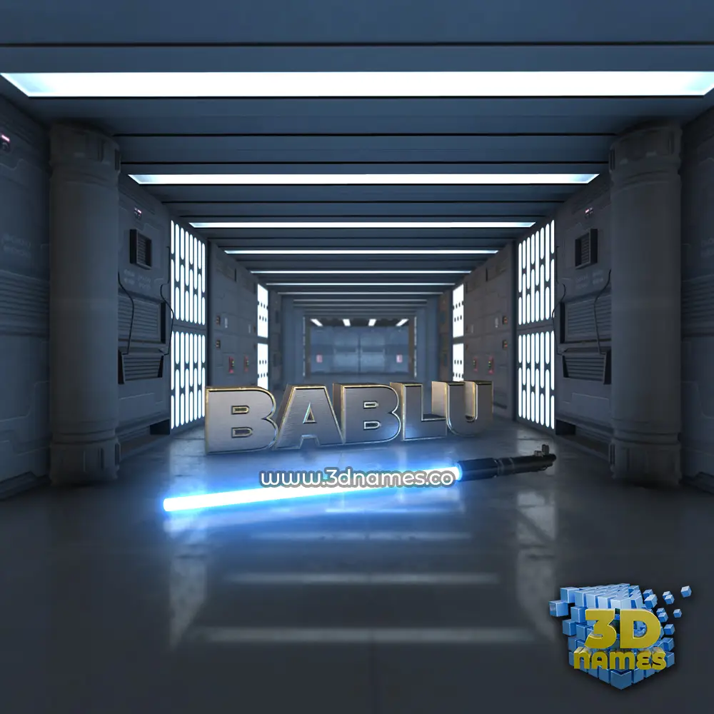 bablu in Light Saber style - 3D name wallpaper