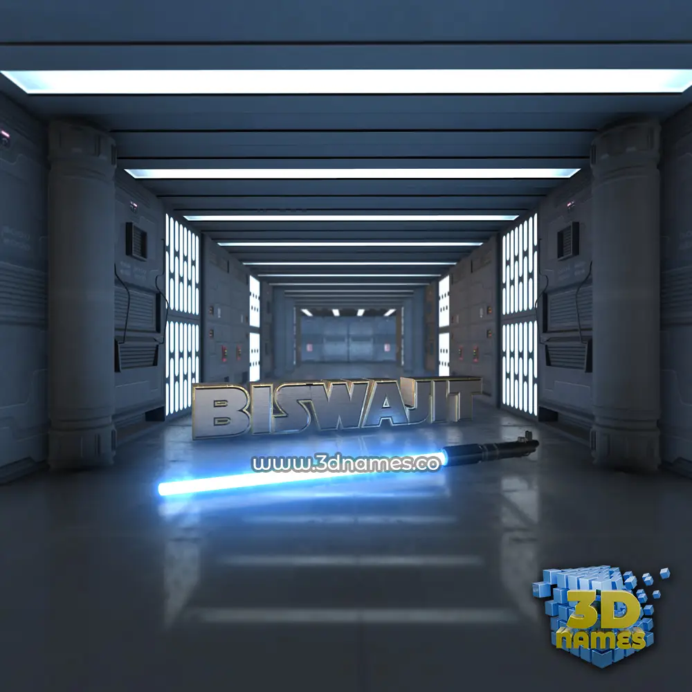 biswajit in Light Saber style - 3D name wallpaper