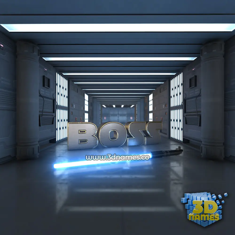 boss in Light Saber style - 3D name wallpaper