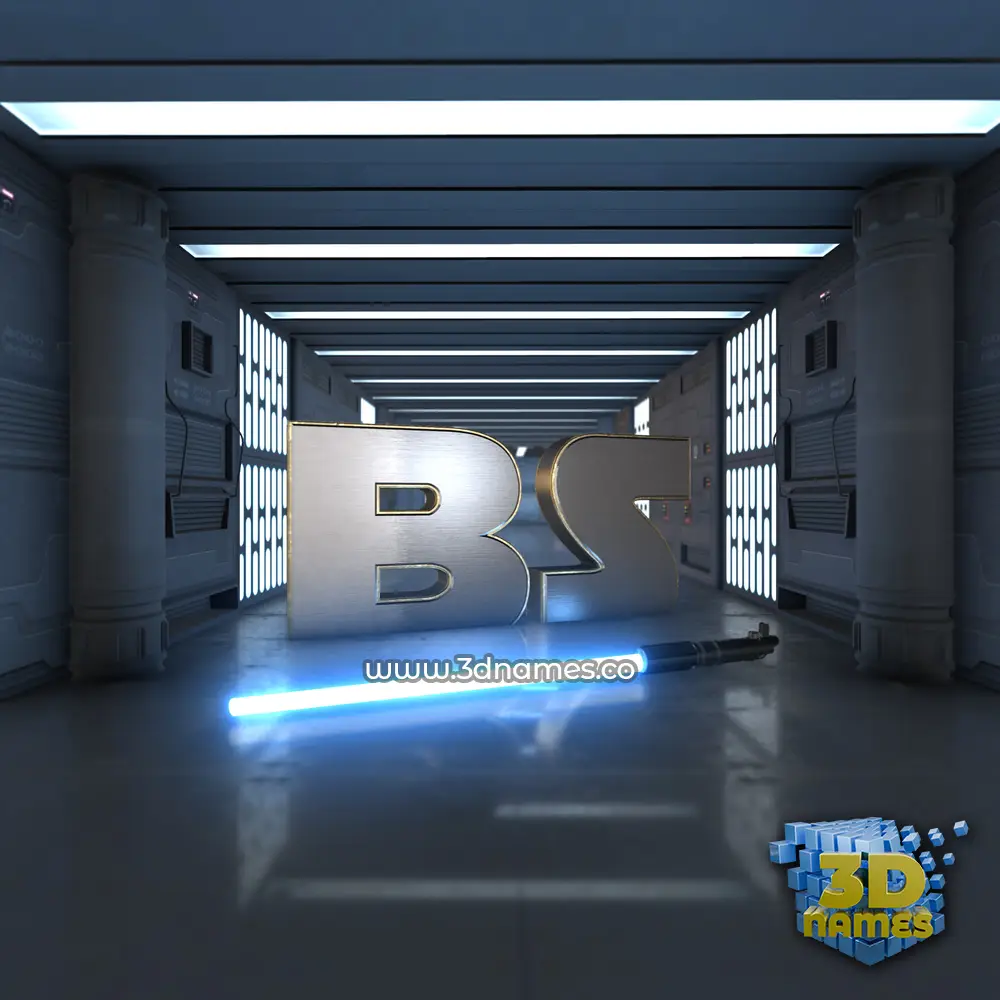 bs in Light Saber style - 3D name wallpaper