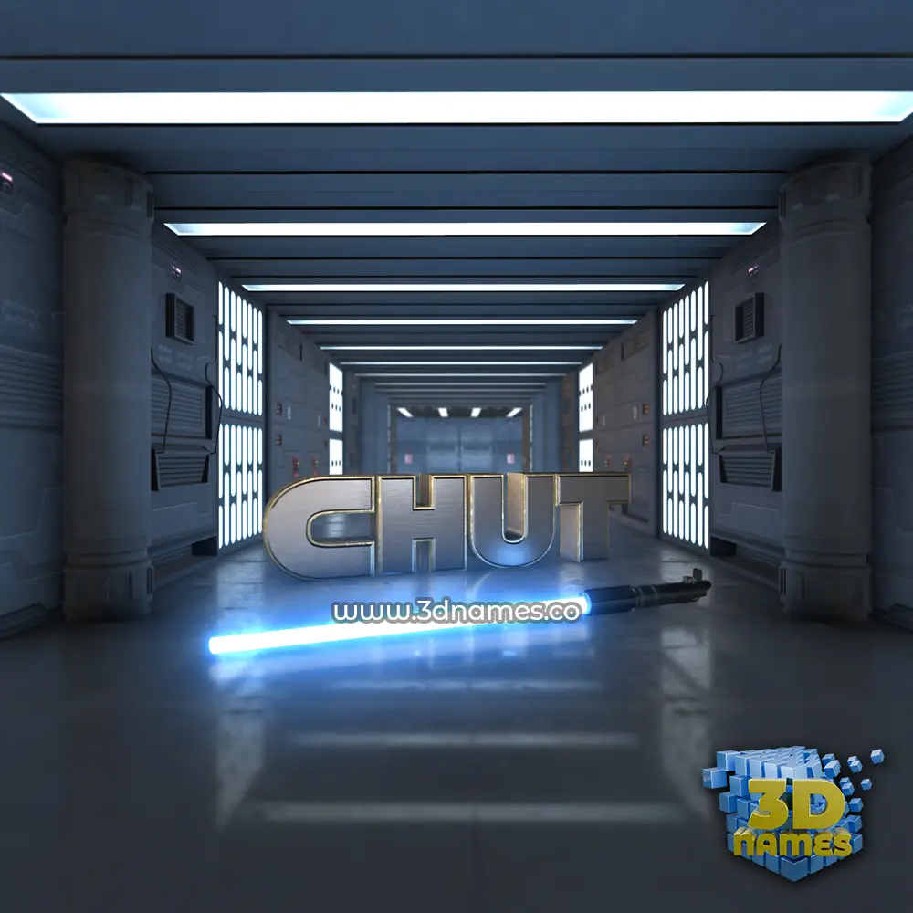 chut in Light Saber style - 3D name wallpaper