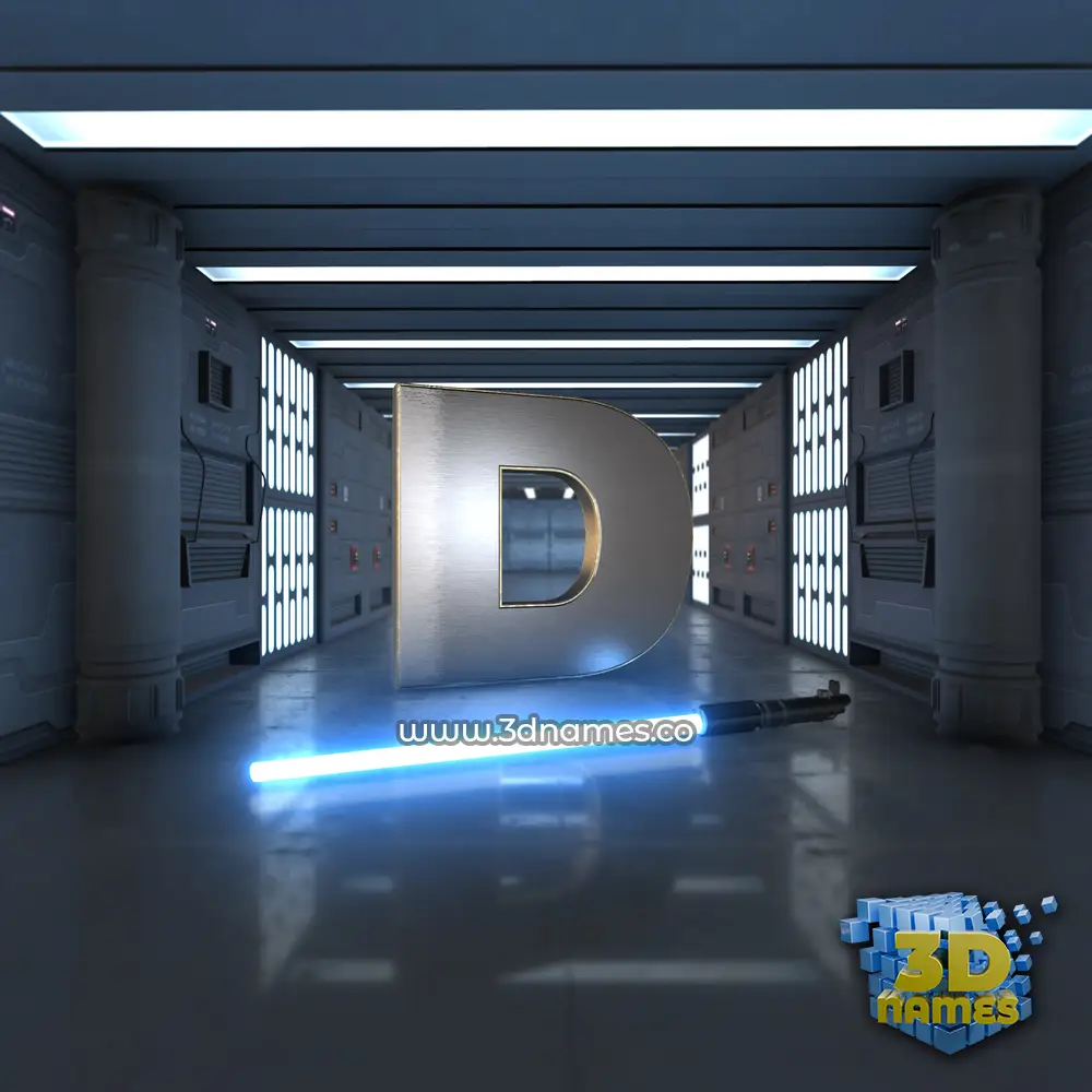 d in Light Saber style - 3D name wallpaper