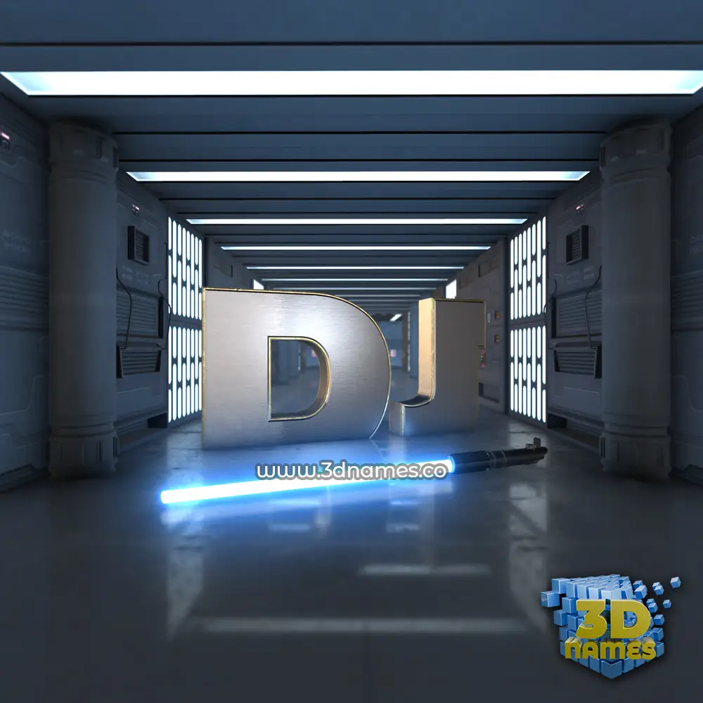 dj in Light Saber style - 3D name wallpaper