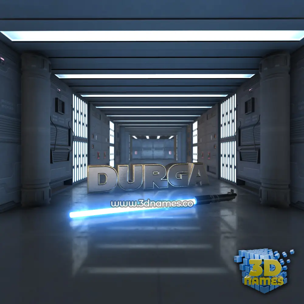 durga in Light Saber style - 3D name wallpaper