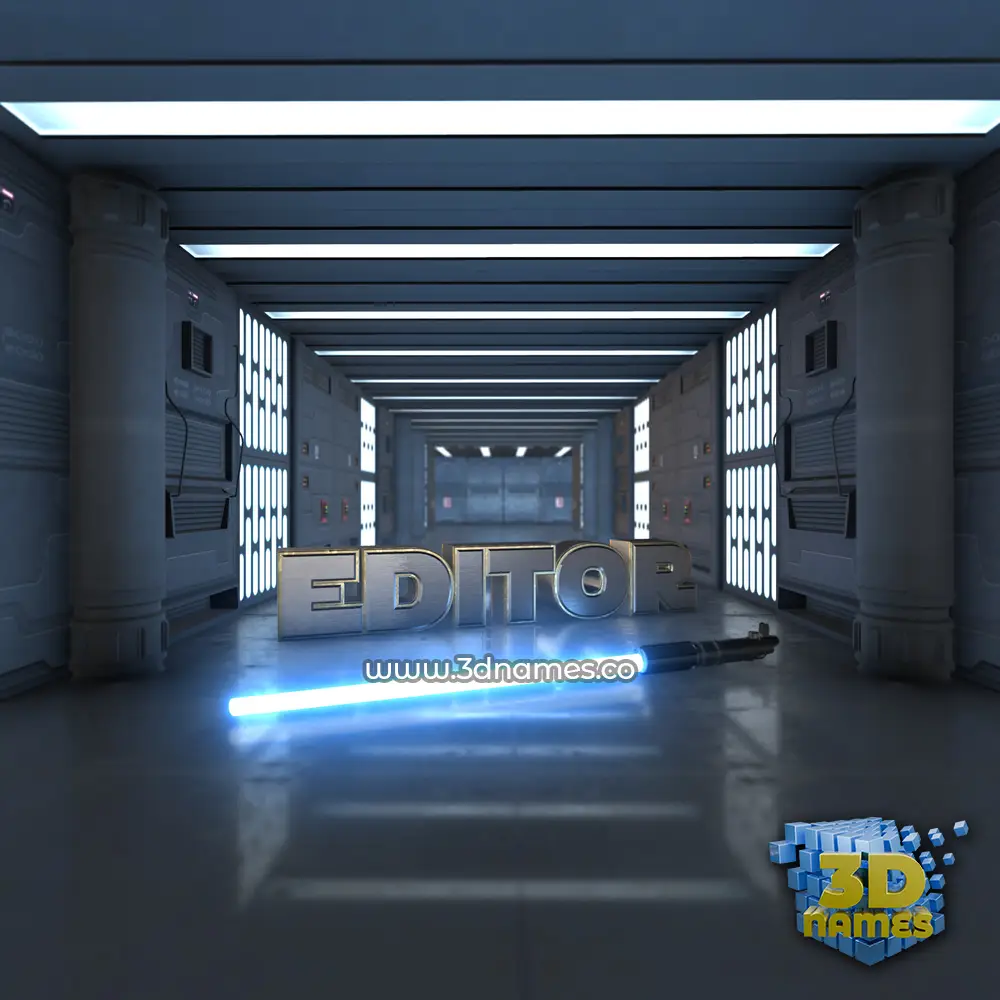 editor in Light Saber style - 3D name wallpaper