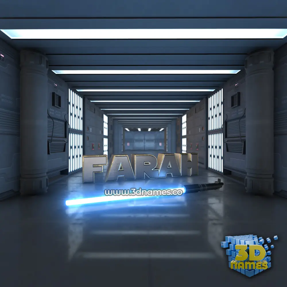 farah in Light Saber style - 3D name wallpaper